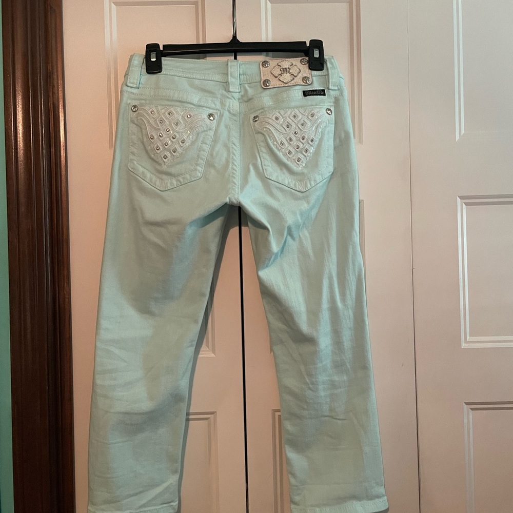 MissMe Blue Cropped Capris